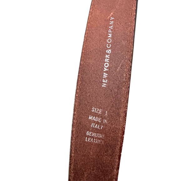 NY&Co Leather Belt Brown/Black - Made in Italy - Size Large 40-42” Waist - Picture 5 of 5